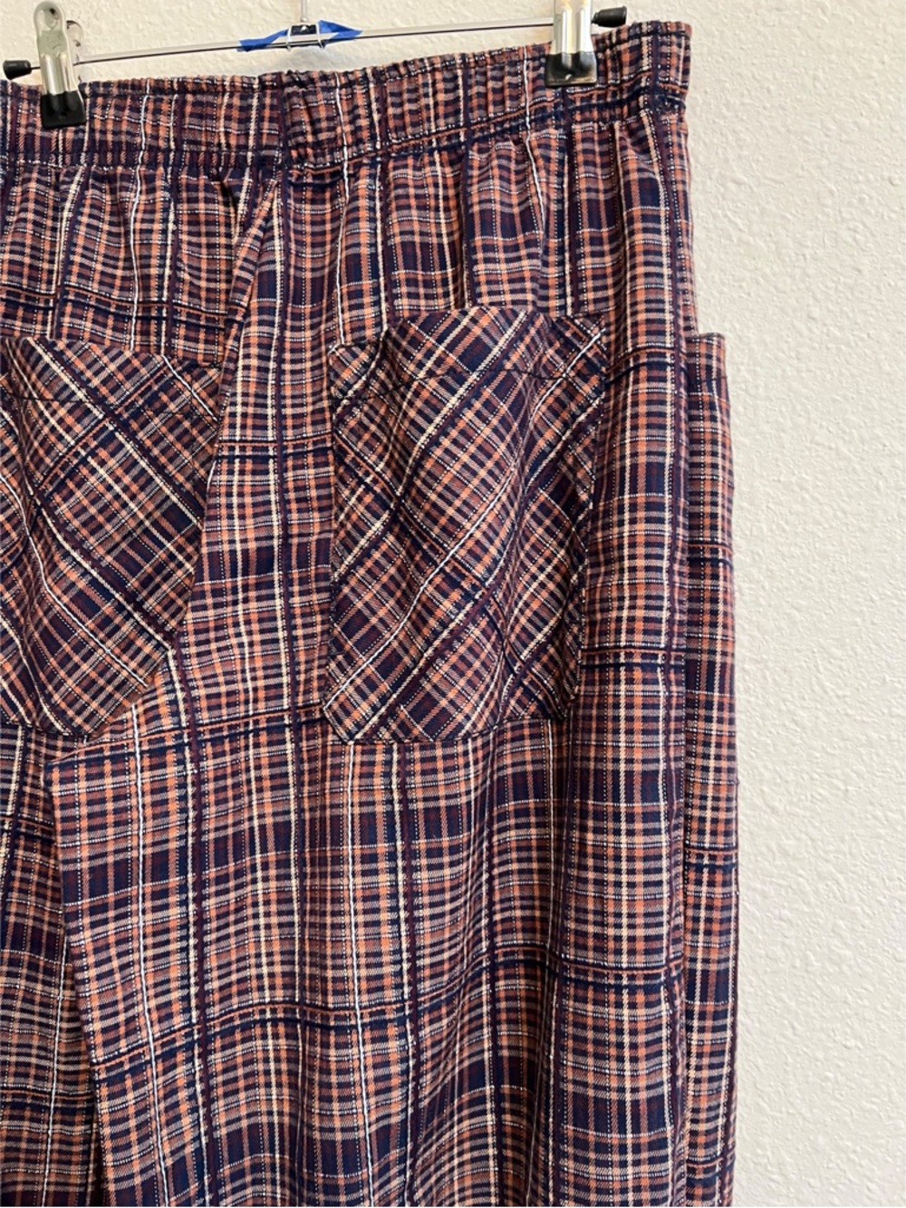 #808 Free People Nice Choice Pull-On Trousers in Navy Combo Small - Picture 9 of 13